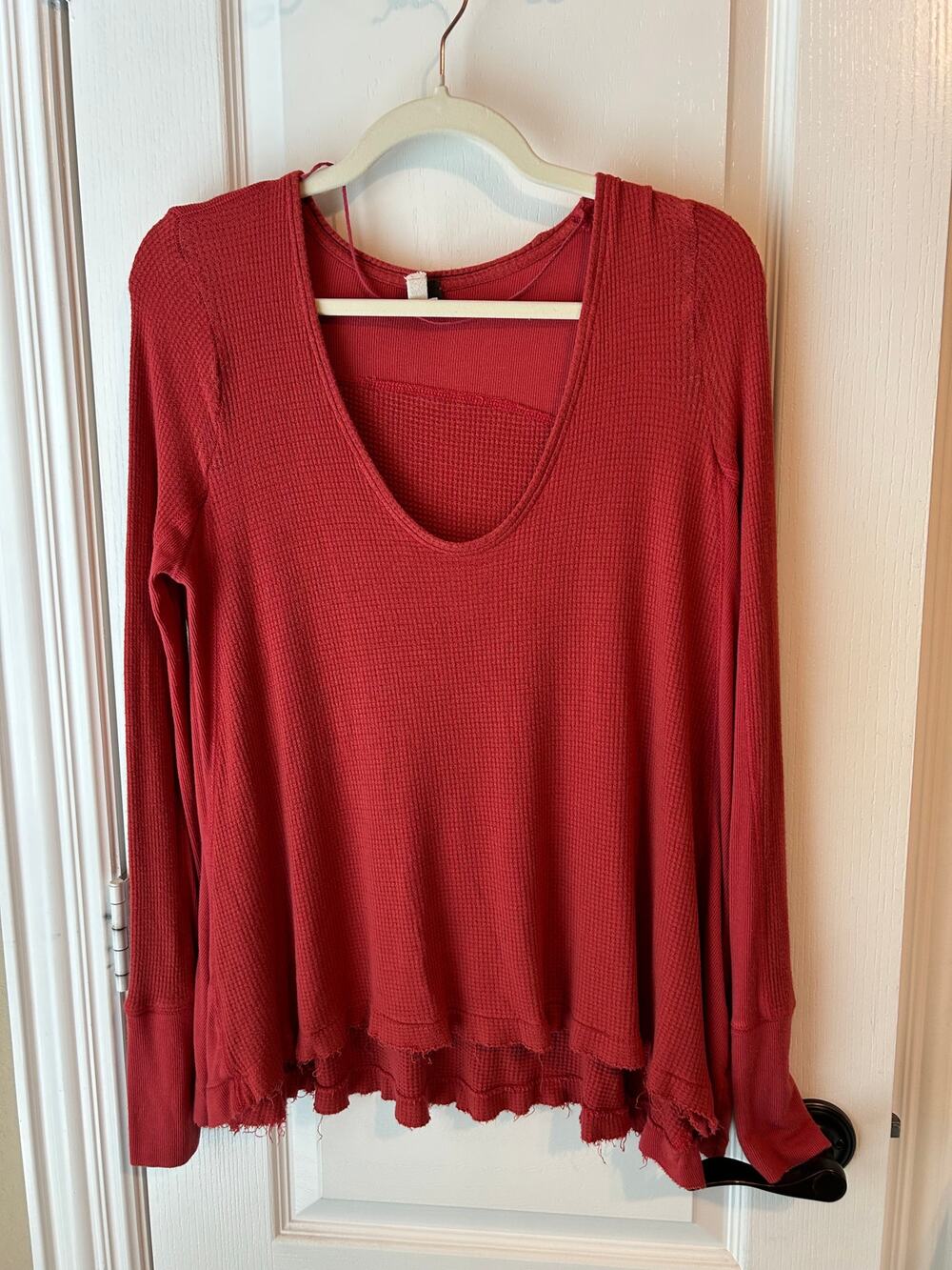 We the Free Brick Red Pullover Thermal Loose Boho Soft Top